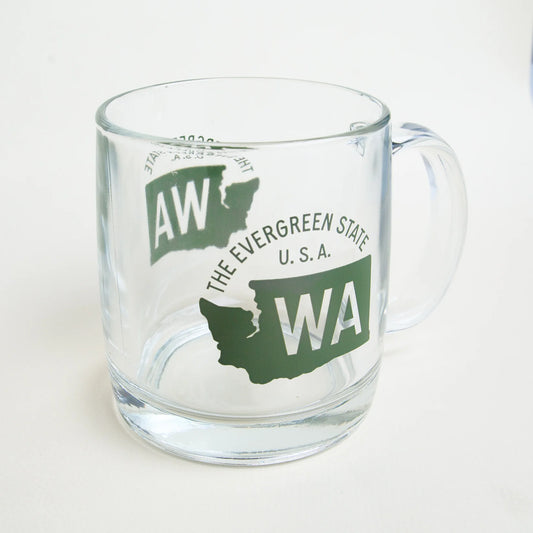 WA STATE glass mug