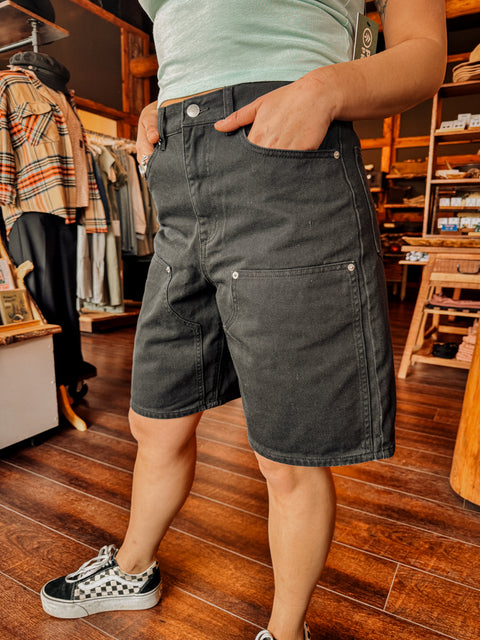 SHIFT panel denim shorts