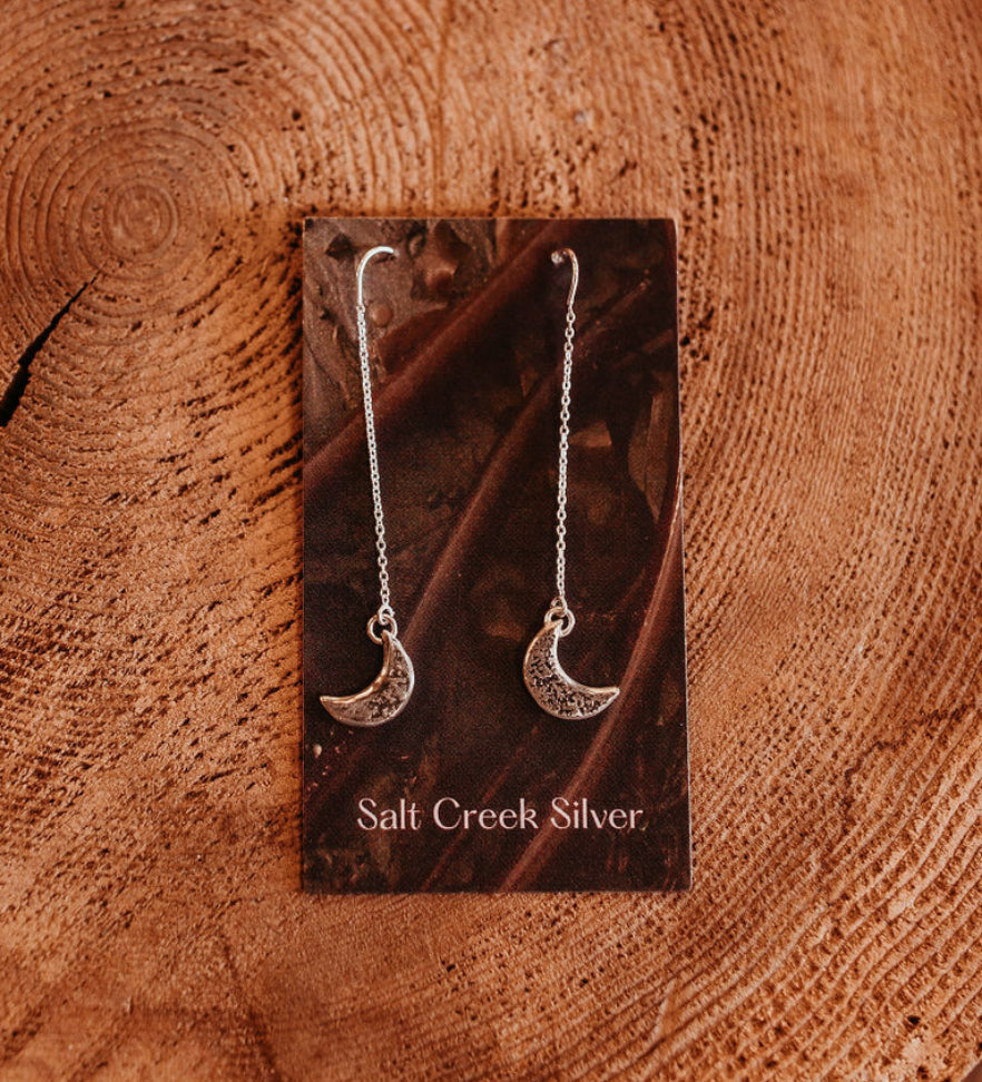 SALT CREEK SILVER moon threader earrings