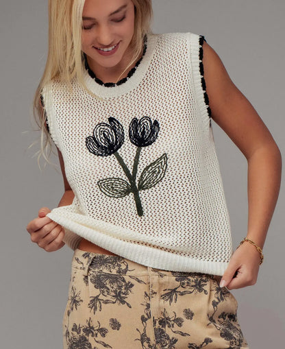 FALL FLORAL knit tank