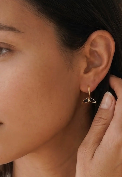 WHALE TAIL hoop earrings