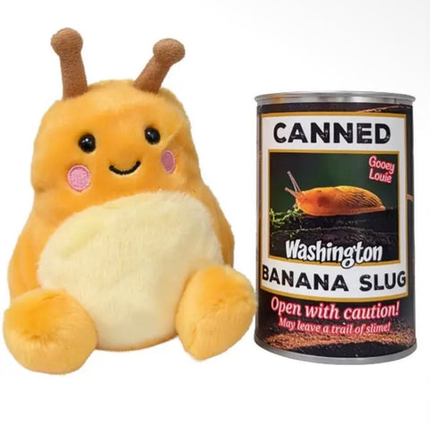 CANNED WASHINGTON BANANA SLUG plushie