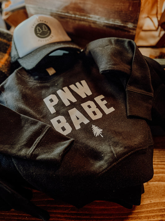 PNW BABE toddler crewneck