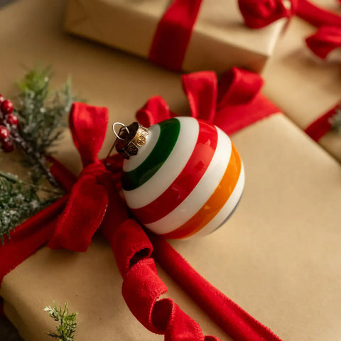 HERITAGE camp stripe ornament