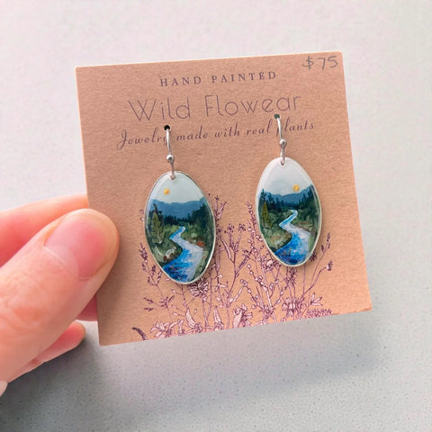 ELWHA RIVER handpainted earrings