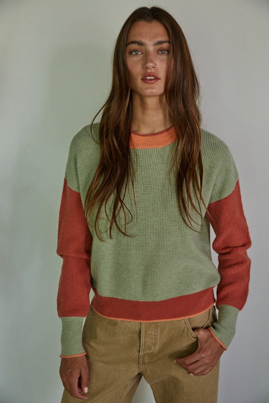 HOLLY DAZE colorblock sweater