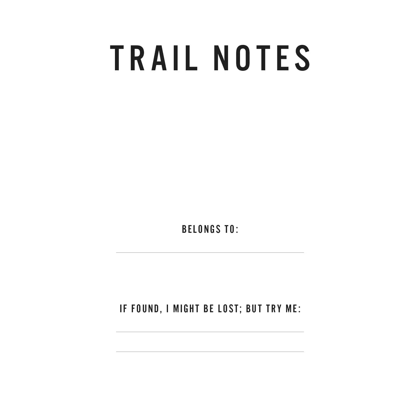 TRAIL NOTES notebook