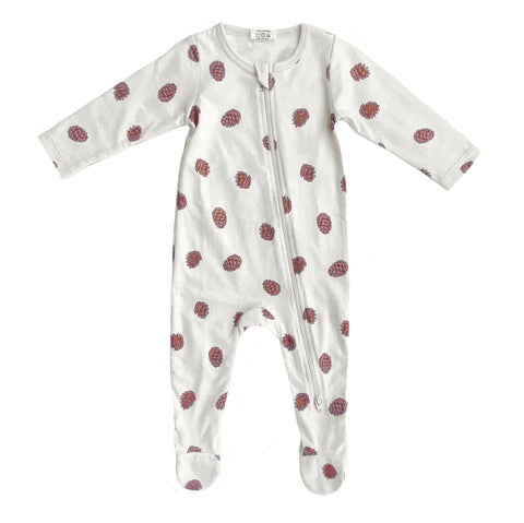PLAYFUL PINECONE footed romper