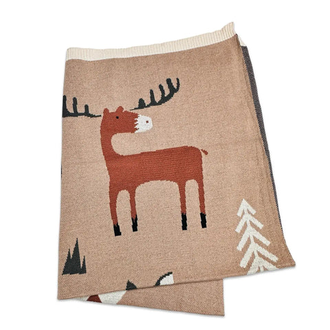 WOODLAND WONDERS organic cotton baby blanket