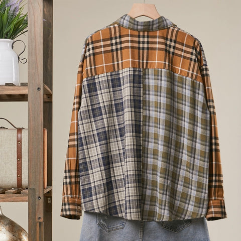 GOOD HARVEST plaid patchwork flannel