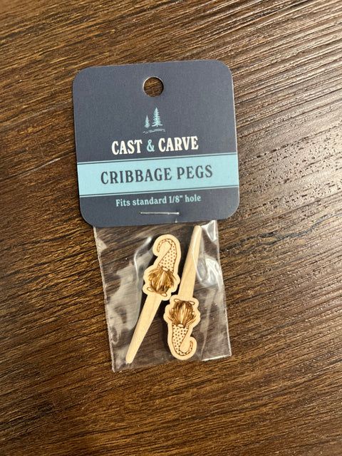 CARVED cribbage pegs