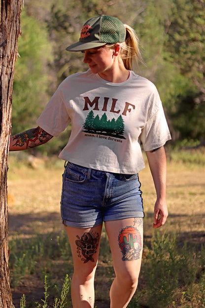 MILF (MAN I LOVE FORESTS) cropped tee