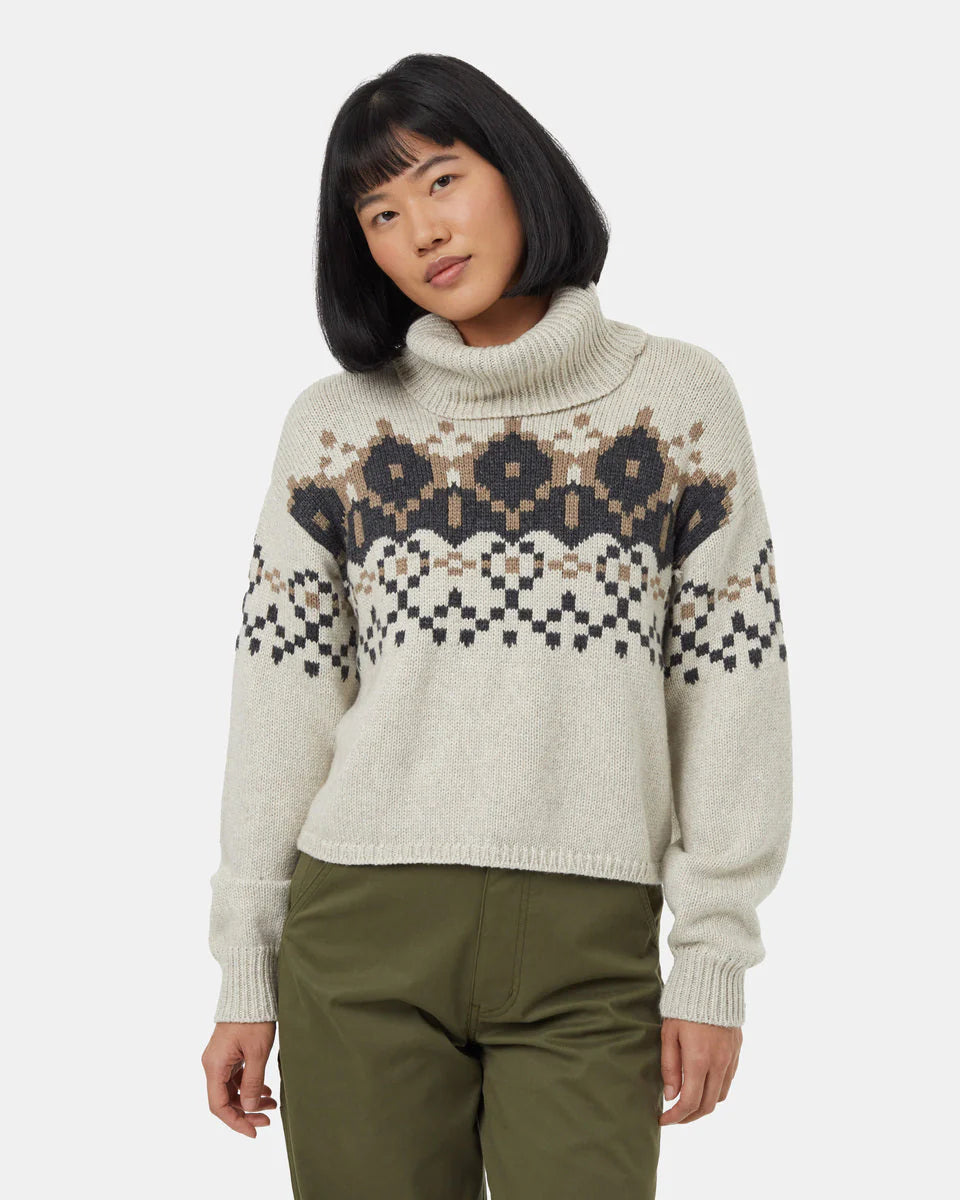 INTARSIA knit turtleneck sweater