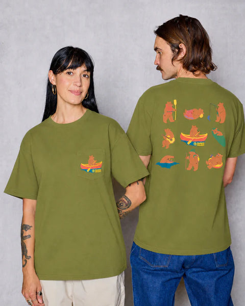 BEARS AT CAMP pocket tee