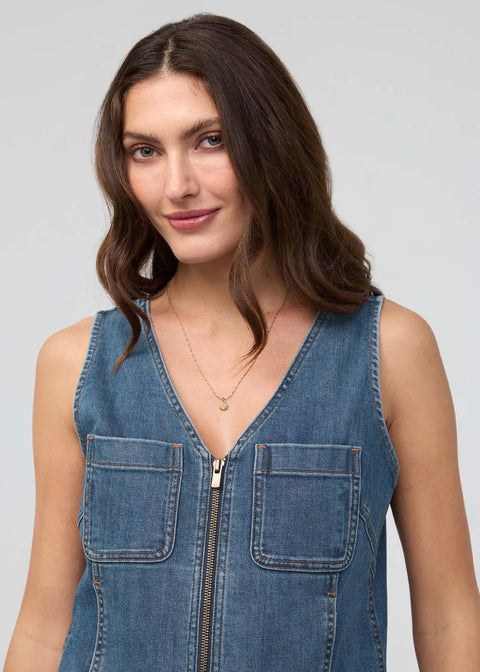 BLUE ASH denim zip vest