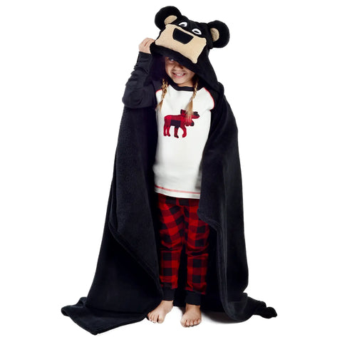 BLACK BEAR kids critter blanket