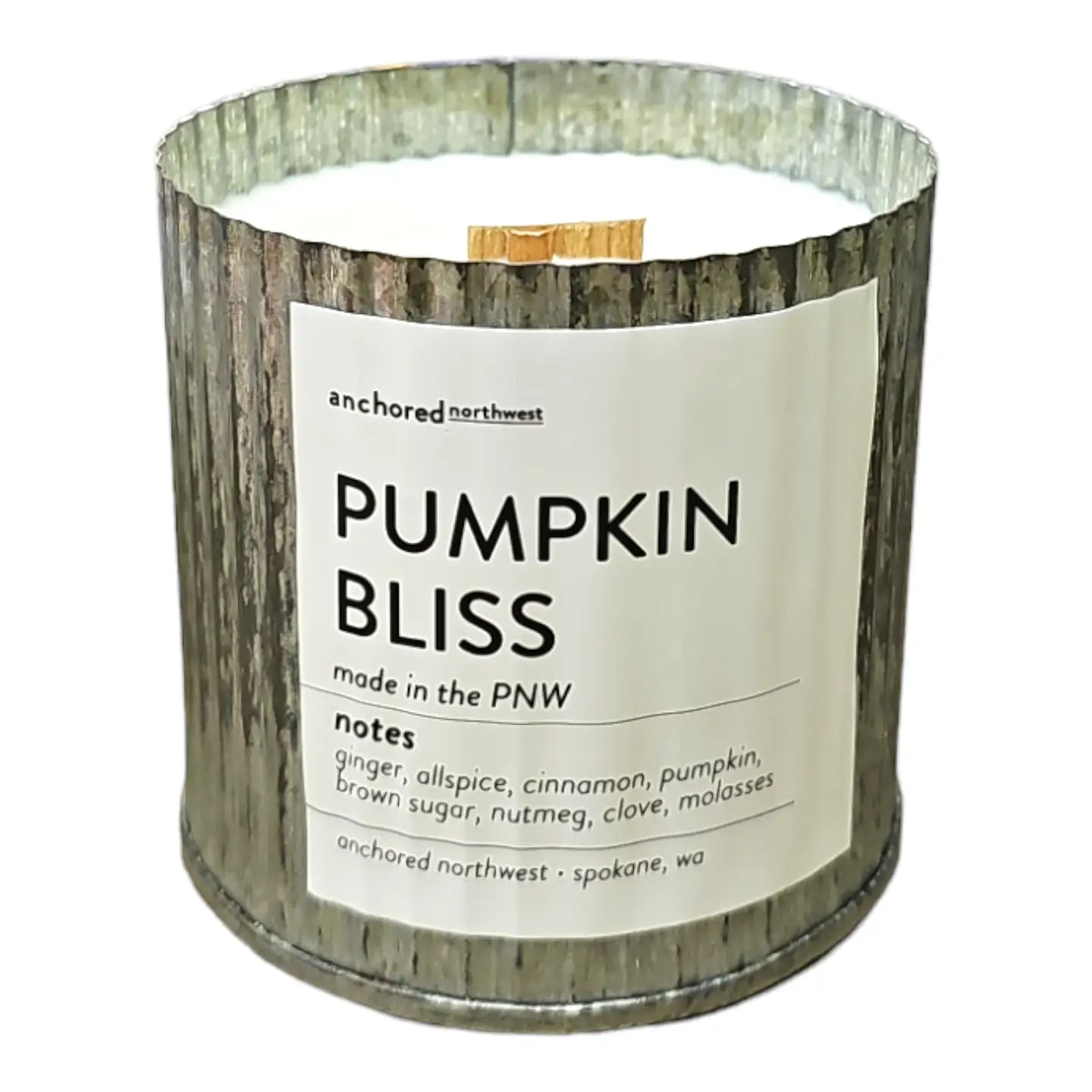 PUMPKIN BLISS rustic tin candle