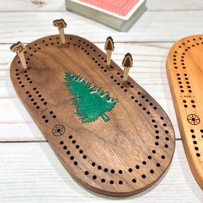 PINE TREE travel cribbage board