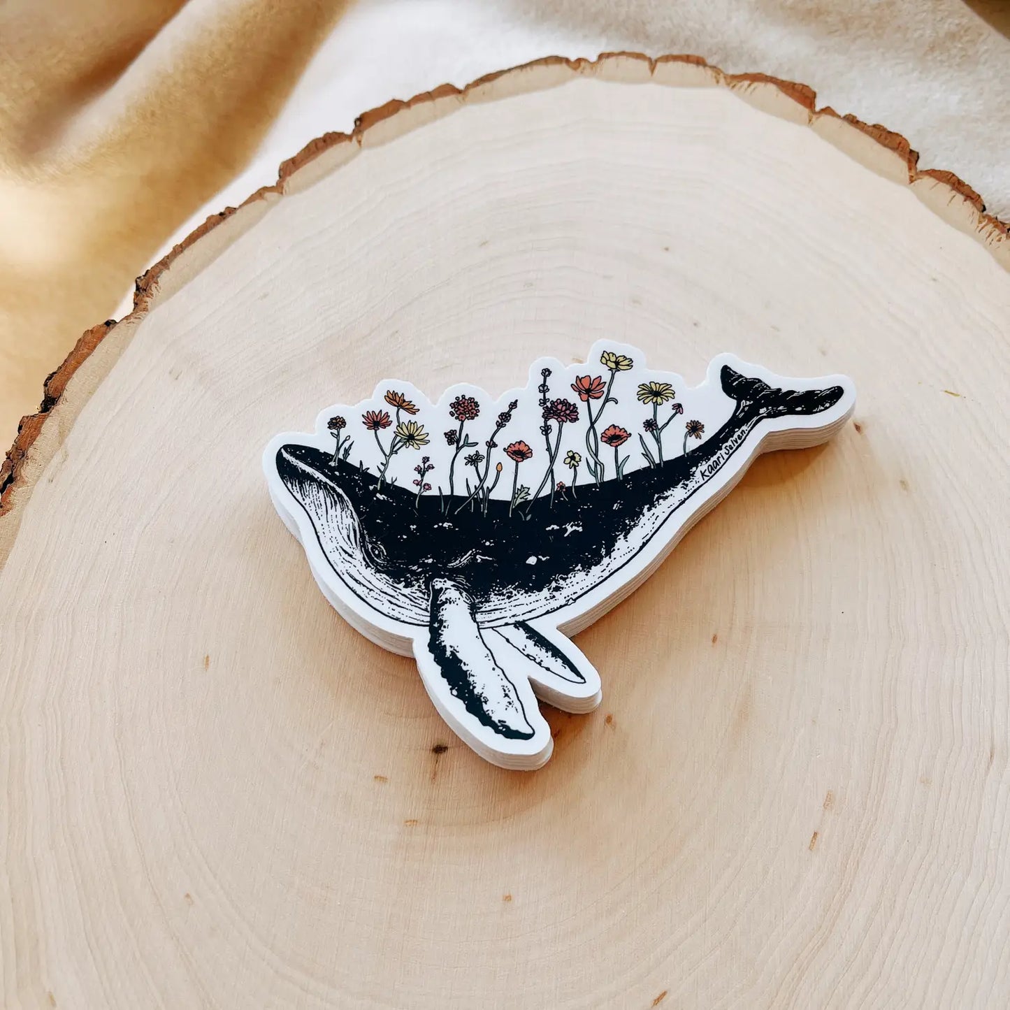 FLORAL WHALE sticker