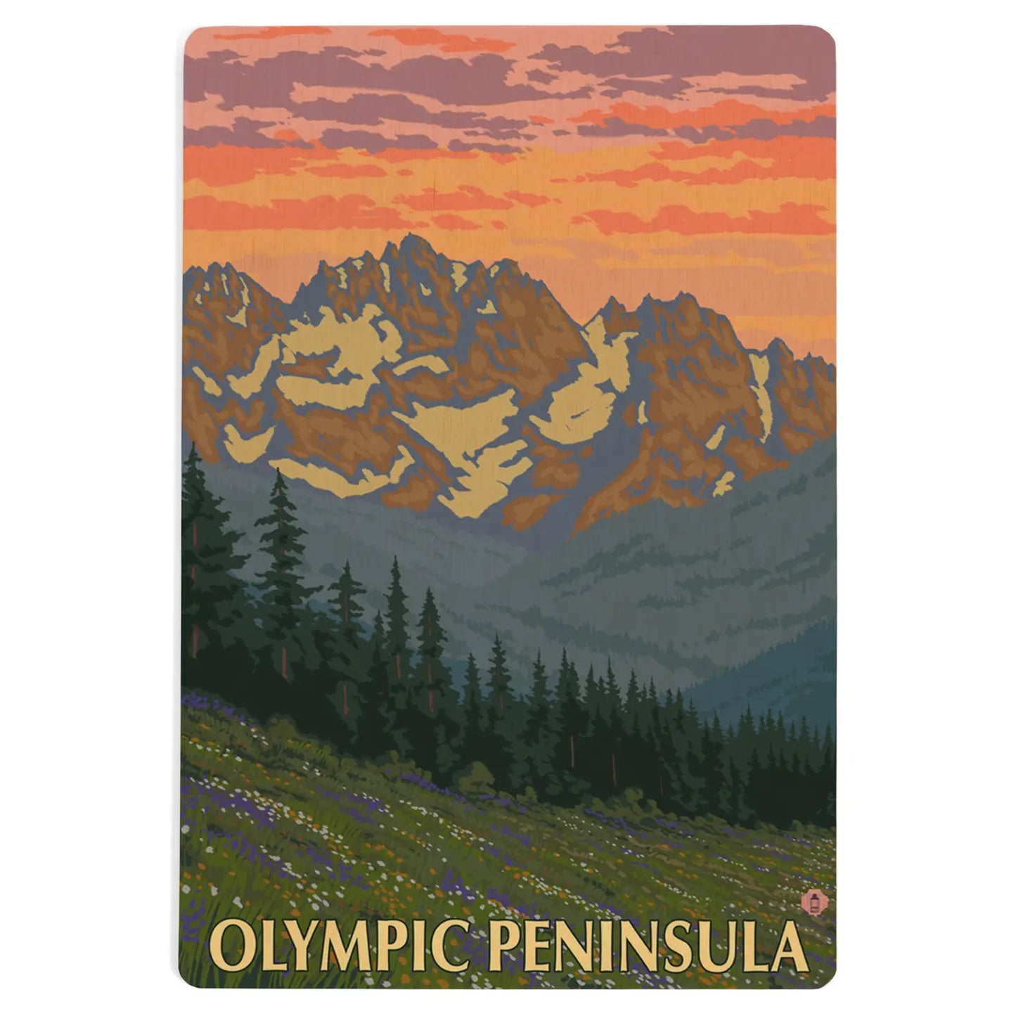 OLYMPIC VIEWS wood postcard