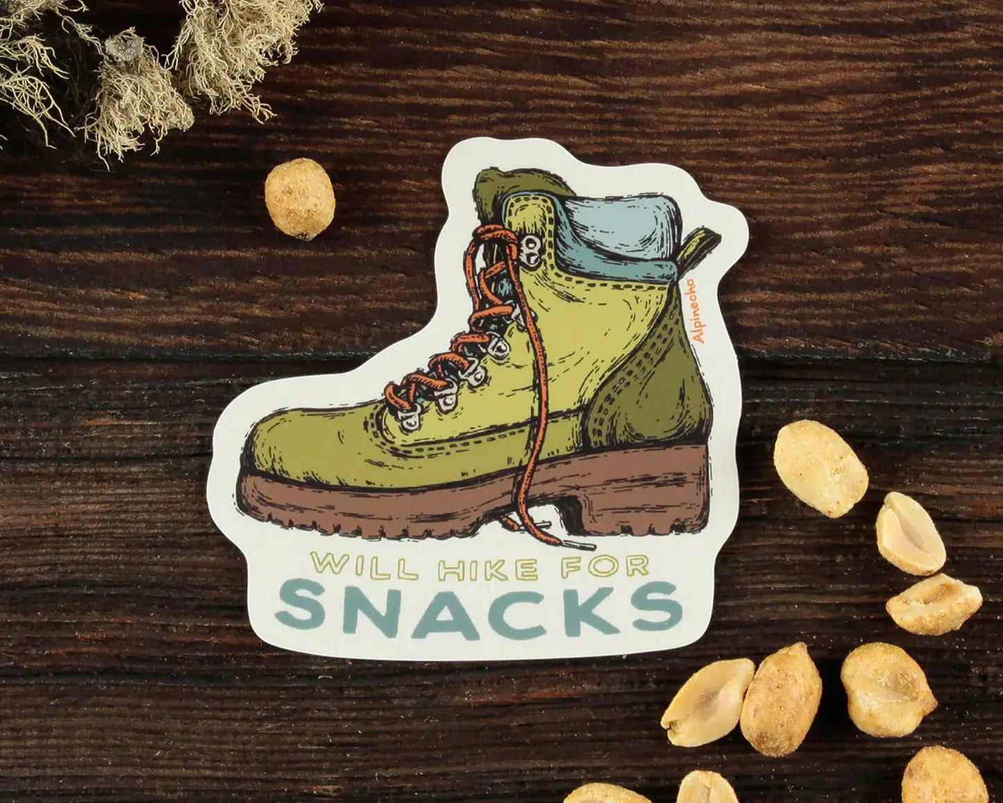 WILL HIKE FOR SNACKS sticker