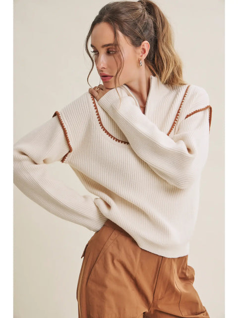 CABIN AIR half-zip sweater