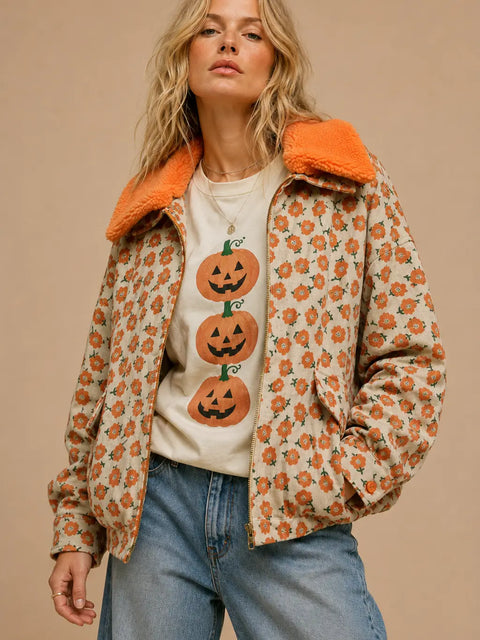 PUMPKIN PETALS corduroy jacket
