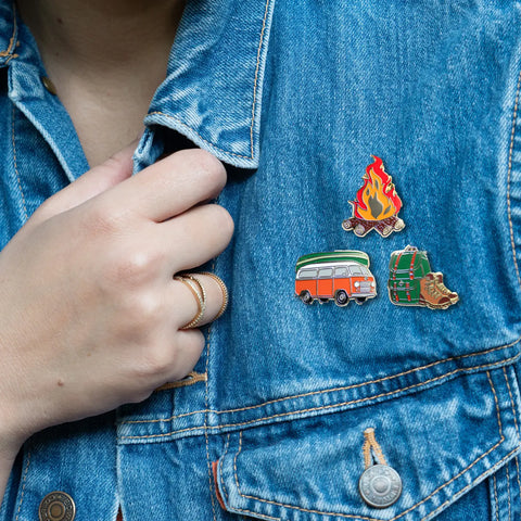 CAMPING enamel pin set