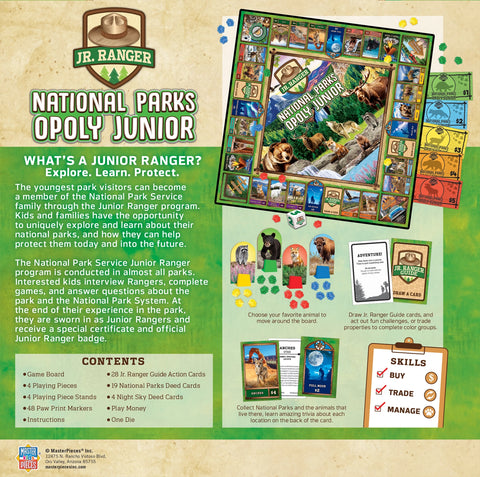 NATIONAL PARKS OPOLY JUNIOR board game
