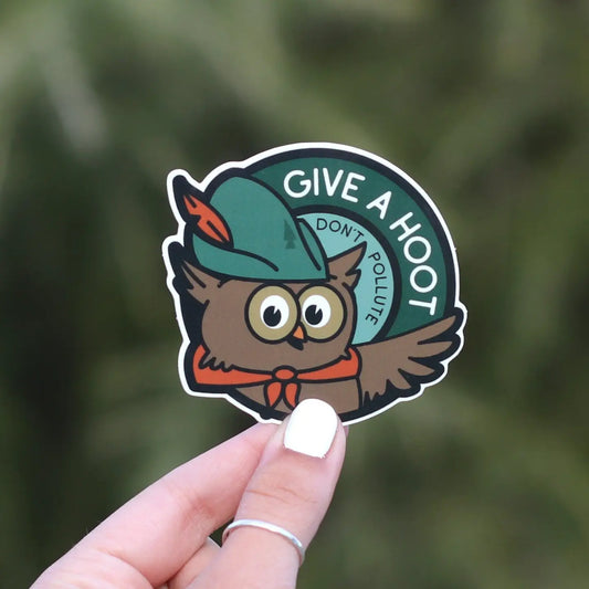 GIVE A HOOT woodsy sticker