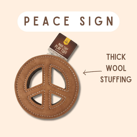 PEACE leather dog toy