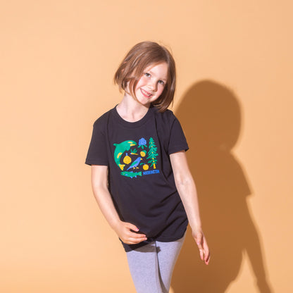 WA STATE SYMBOLS kids tee