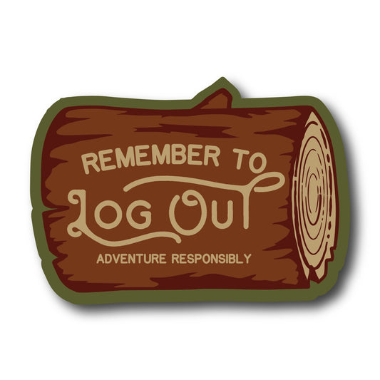 LOG OUT sticker