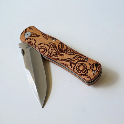 FLORAL ENGRAVED pocket knife