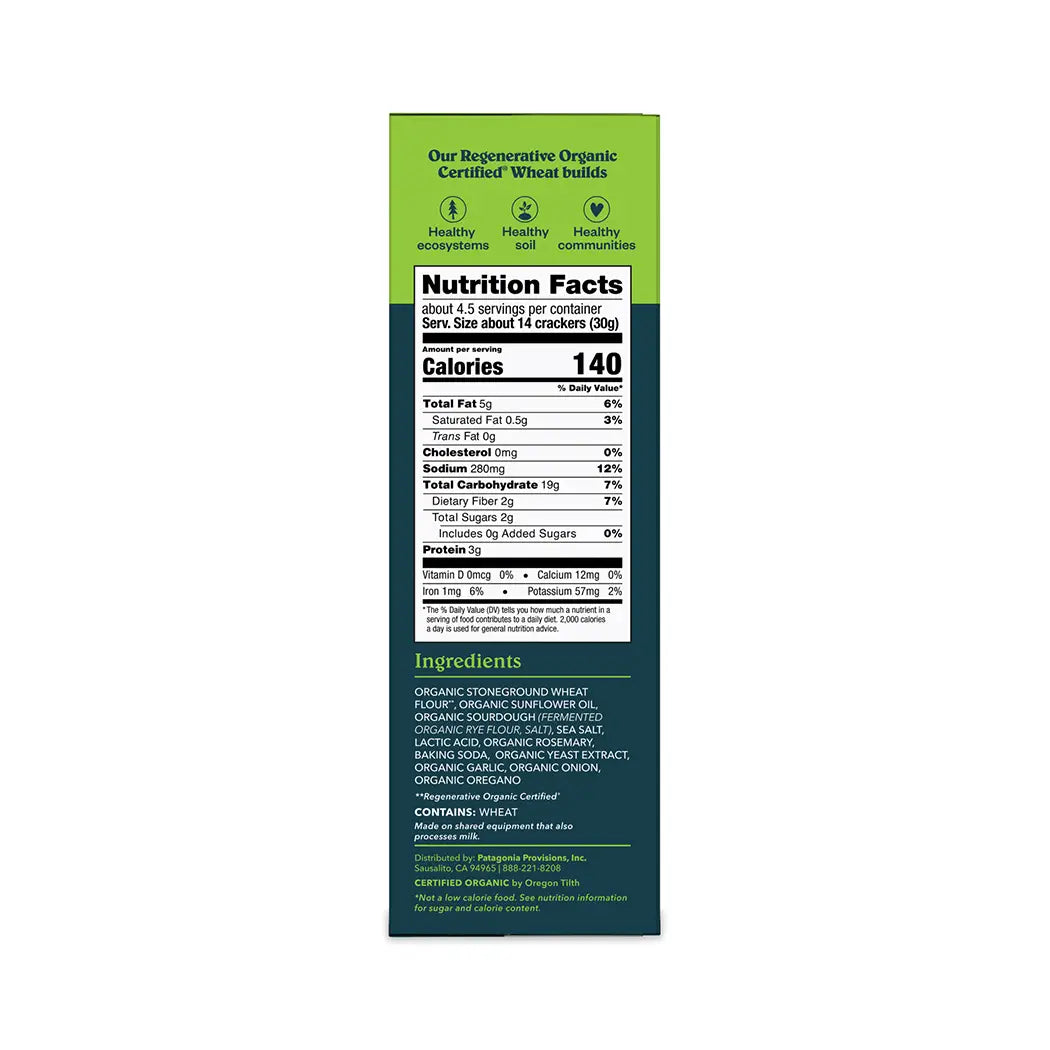 PATAGONIA rosemary garlic crackers
