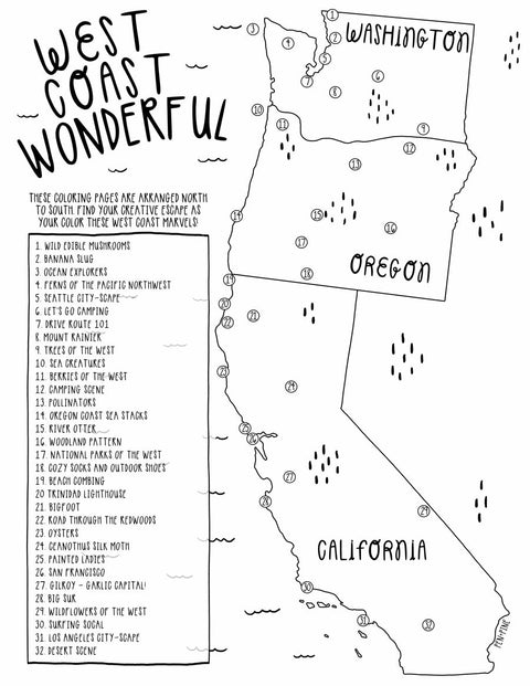 WEST COAST WONDERFUL coloring book