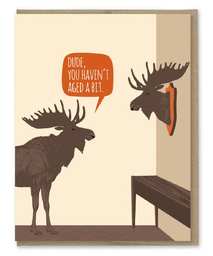 AGED MOOSE TROPHY birthday card