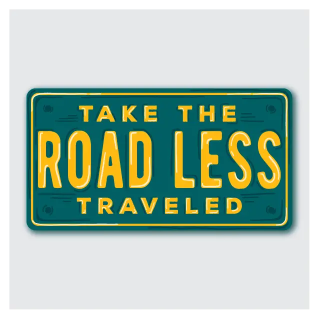 ROAD LESS TRAVELED LICENSE sticker