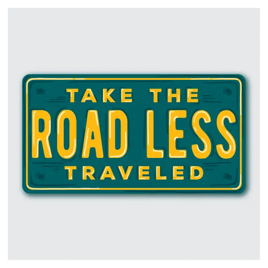 ROAD LESS TRAVELED LICENSE sticker