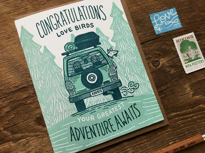 ADVENTURE AWAITS card