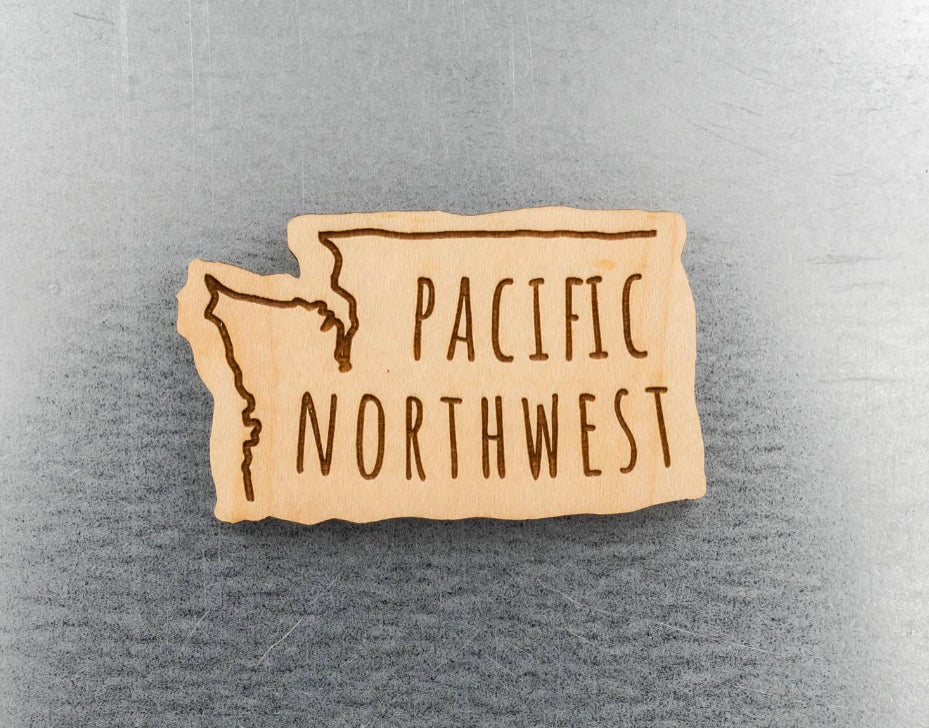 PNW WA STATE wood magnet