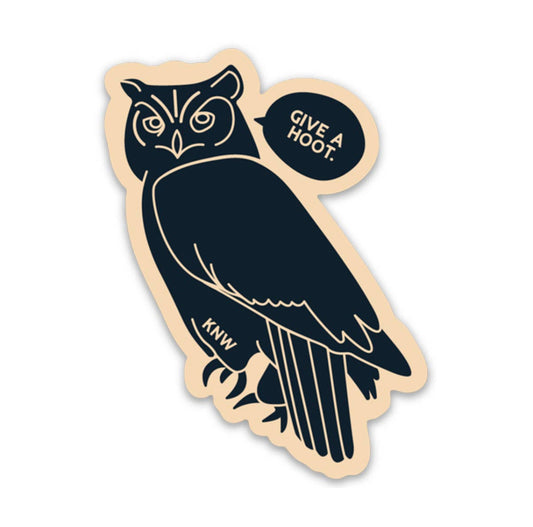 GIVE A HOOT sticker